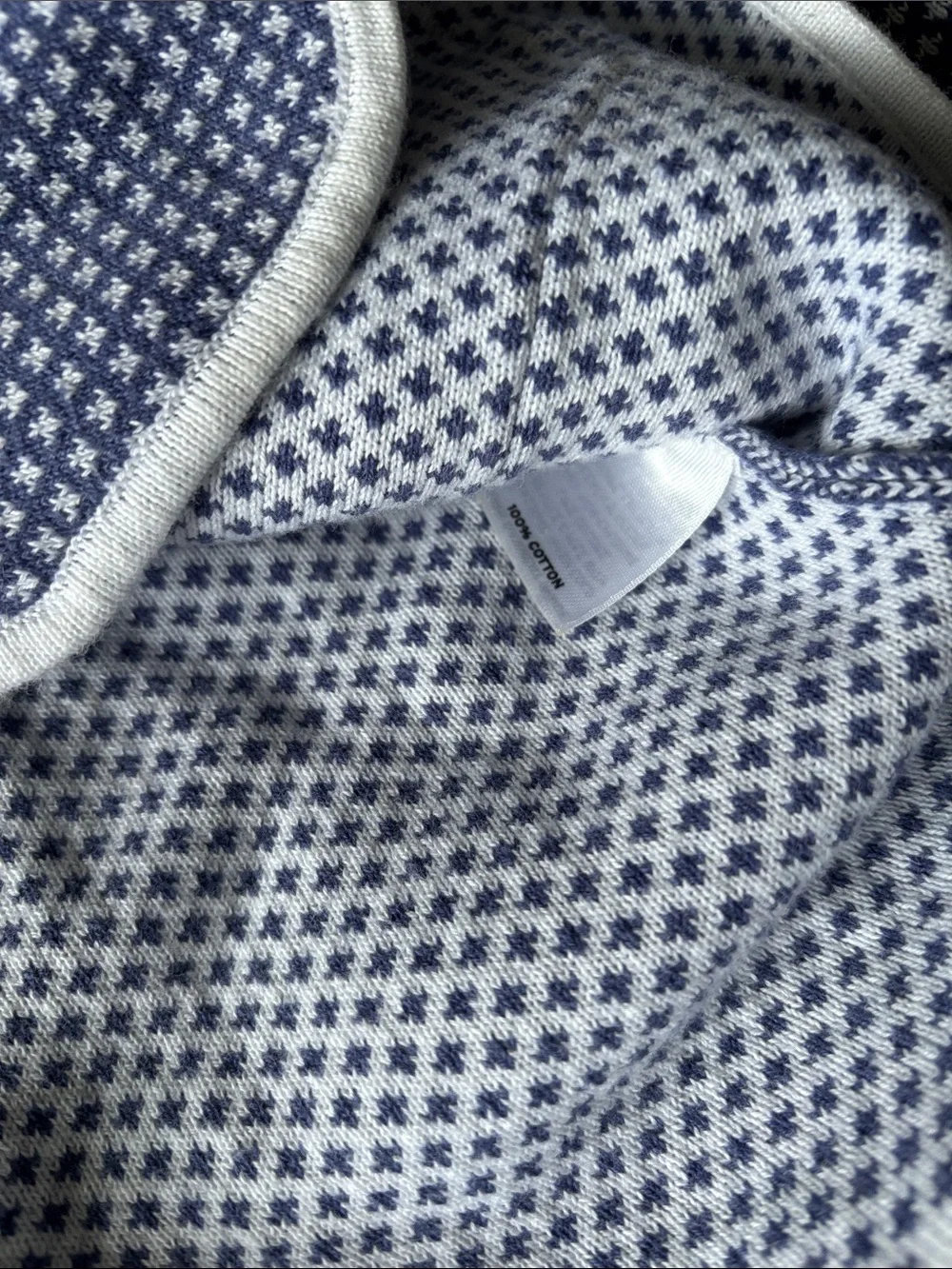 Halogen Blazer with White Piping and Geometric Print